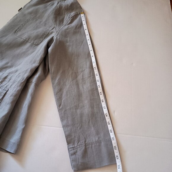 Women’s St Tropez West Gray Linen Medium Length Coat Jacket Size M - Picture 8 of 11